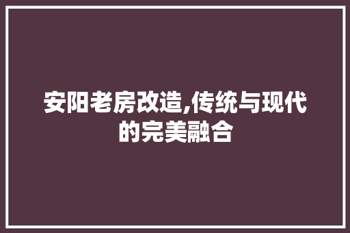 安阳老房改造,传统与现代的完美融合 庭院装修