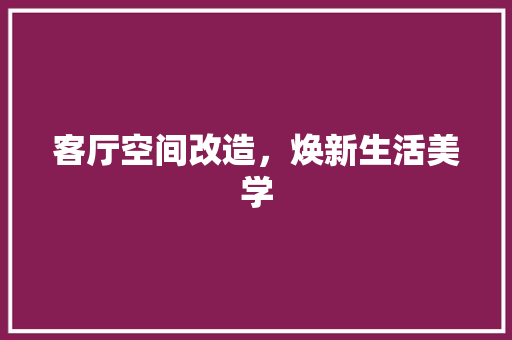 客厅空间改造，焕新生活美学