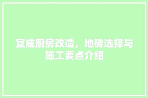 宣威厨房改造，地砖选择与施工要点介绍