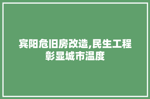 宾阳危旧房改造,民生工程彰显城市温度 隔断设计