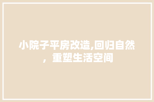 小院子平房改造,回归自然，重塑生活空间 隔断设计