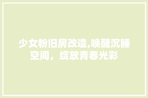 少女粉旧房改造,唤醒沉睡空间，绽放青春光彩 装修材料