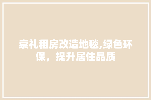 崇礼租房改造地毯,绿色环保，提升居住品质 景观设计