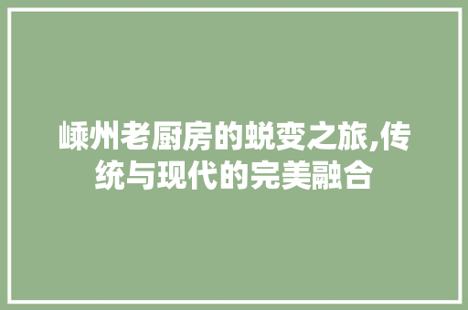 嵊州老厨房的蜕变之旅,传统与现代的完美融合 装修材料