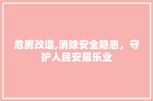 危房改造,消除安全隐患，守护人民安居乐业 装修材料
