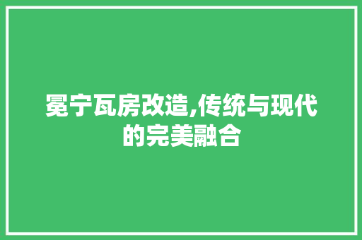 冕宁瓦房改造,传统与现代的完美融合 建筑设计