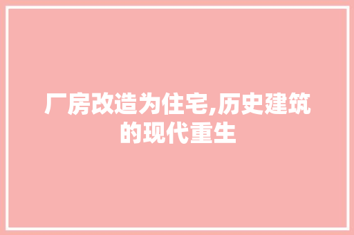厂房改造为住宅,历史建筑的现代重生 墙面装饰