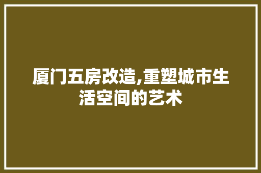 厦门五房改造,重塑城市生活空间的艺术 装修材料
