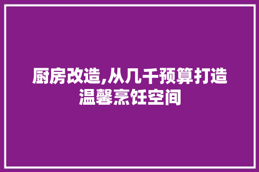 厨房改造,从几千预算打造温馨烹饪空间 建筑设计