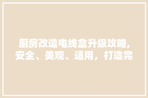 厨房改造电线盒升级攻略,安全、美观、适用，打造完美家居空间 景观设计