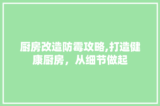 厨房改造防霉攻略,打造健康厨房，从细节做起