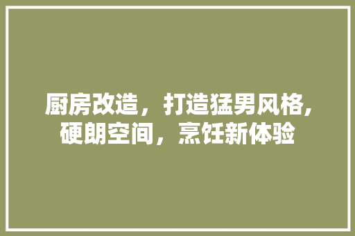 厨房改造，打造猛男风格,硬朗空间，烹饪新体验 门窗装修