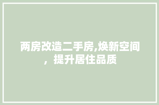 两房改造二手房,焕新空间，提升居住品质