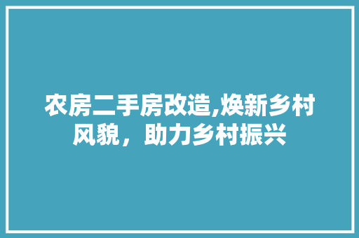 农房二手房改造,焕新乡村风貌，助力乡村振兴 建筑设计