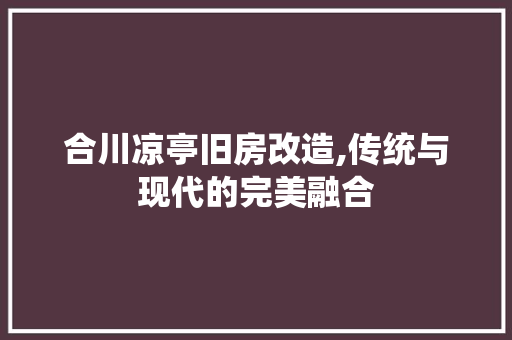 合川凉亭旧房改造,传统与现代的完美融合 隔断设计
