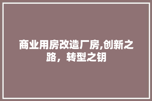 商业用房改造厂房,创新之路,转型之钥 地面装修 商业用房改造厂房,创新之路,转型之钥 地面装修