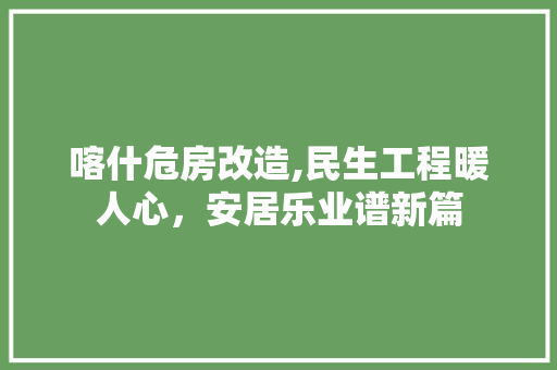 喀什危房改造,民生工程暖人心，安居乐业谱新篇 隔断设计