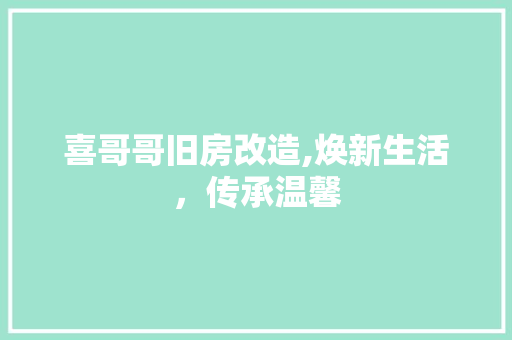 喜哥哥旧房改造,焕新生活，传承温馨