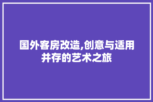 国外客房改造,创意与适用并存的艺术之旅 门窗装修
