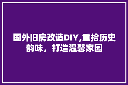 国外旧房改造DIY,重拾历史韵味，打造温馨家园