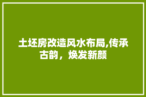土坯房改造风水布局,传承古韵，焕发新颜