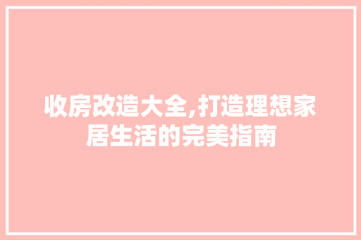 收房改造大全,打造理想家居生活的完美指南
