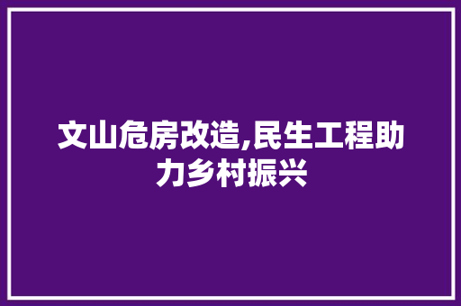 文山危房改造,民生工程助力乡村振兴