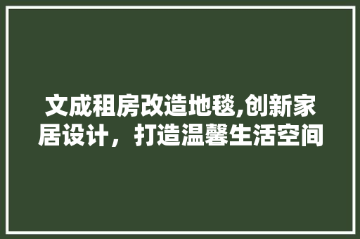 文成租房改造地毯,创新家居设计，打造温馨生活空间
