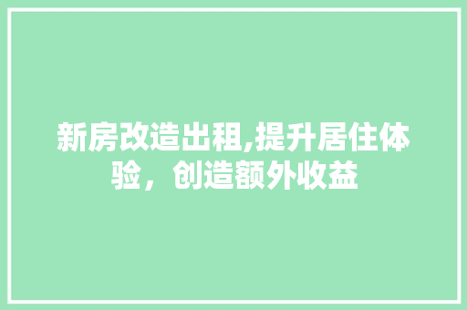 新房改造出租,提升居住体验，创造额外收益 地面装修