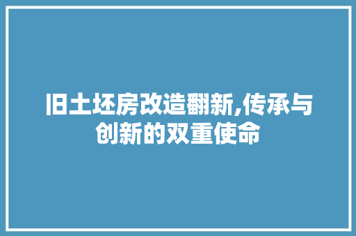 旧土坯房改造翻新,传承与创新的双重使命 地面装修