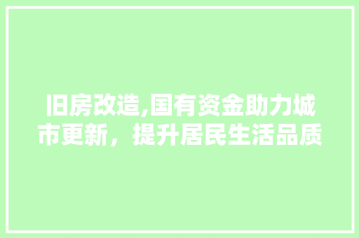 旧房改造,国有资金助力城市更新，提升居民生活品质 墙面装饰