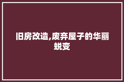 旧房改造,废弃屋子的华丽蜕变