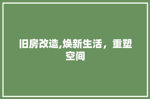 旧房改造,焕新生活，重塑空间 建筑设计