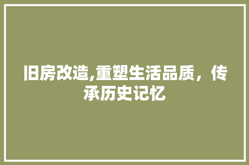 旧房改造,重塑生活品质，传承历史记忆 地面装修