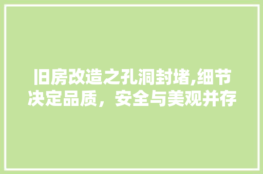 旧房改造之孔洞封堵,细节决定品质，安全与美观并存 景观设计