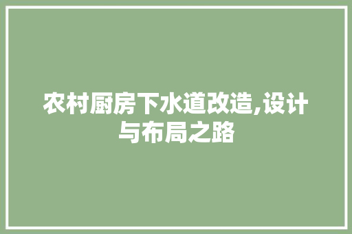 农村厨房下水道改造,设计与布局之路 装修材料