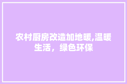 农村厨房改造加地暖,温暖生活，绿色环保 景观设计