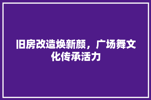 旧房改造焕新颜，广场舞文化传承活力