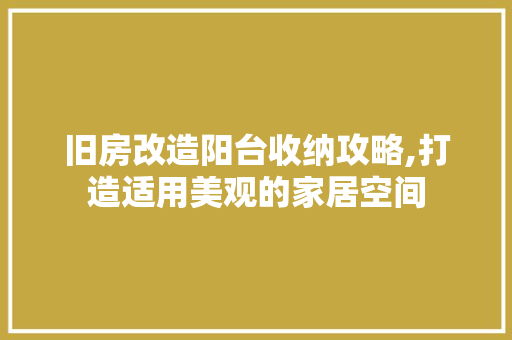 旧房改造阳台收纳攻略,打造适用美观的家居空间 隔断设计