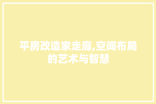 平房改造家走廊,空间布局的艺术与智慧 门窗装修