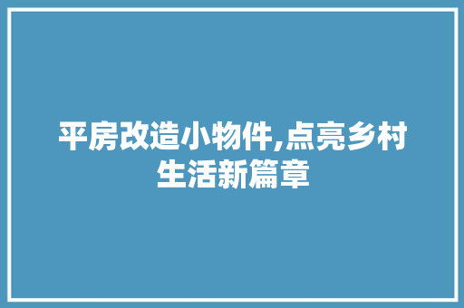 平房改造小物件,点亮乡村生活新篇章 门窗装修