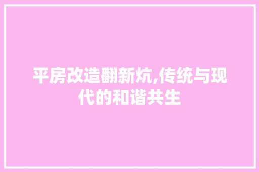 平房改造翻新炕,传统与现代的和谐共生 隔断设计