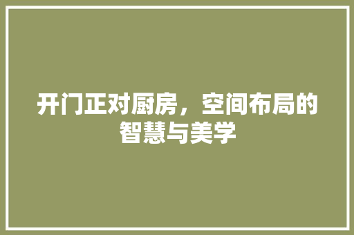 开门正对厨房，空间布局的智慧与美学 庭院装修