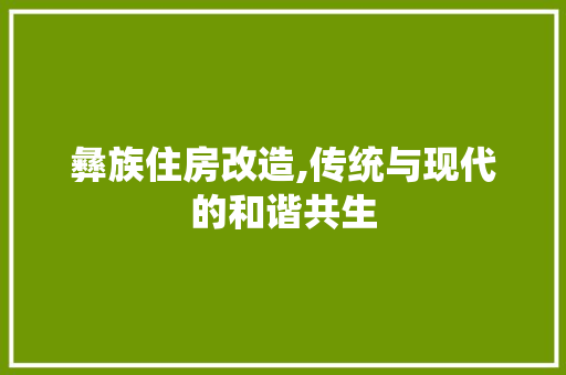 彝族住房改造,传统与现代的和谐共生 庭院装修 彝族住房改造,传统与现代的和谐共生 庭院装修