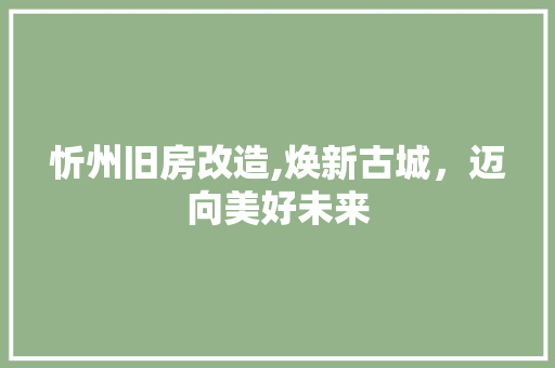 忻州旧房改造,焕新古城,迈向美好未来 地面装修 忻州旧房改造,焕新古城,迈向美好未来 地面装修