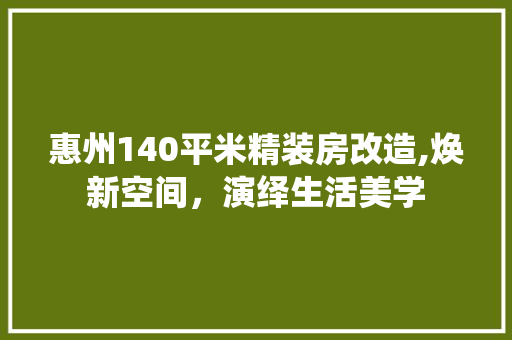 惠州140平米精装房改造,焕新空间，演绎生活美学 地面装修