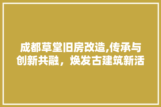 成都草堂旧房改造,传承与创新共融，焕发古建筑新活力 景观设计