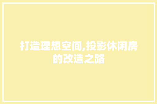 打造理想空间,投影休闲房的改造之路 地面装修