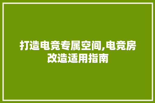 打造电竞专属空间,电竞房改造适用指南 庭院装修