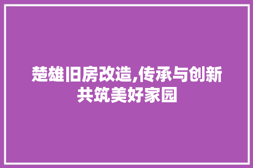 楚雄旧房改造,传承与创新共筑美好家园 装修材料